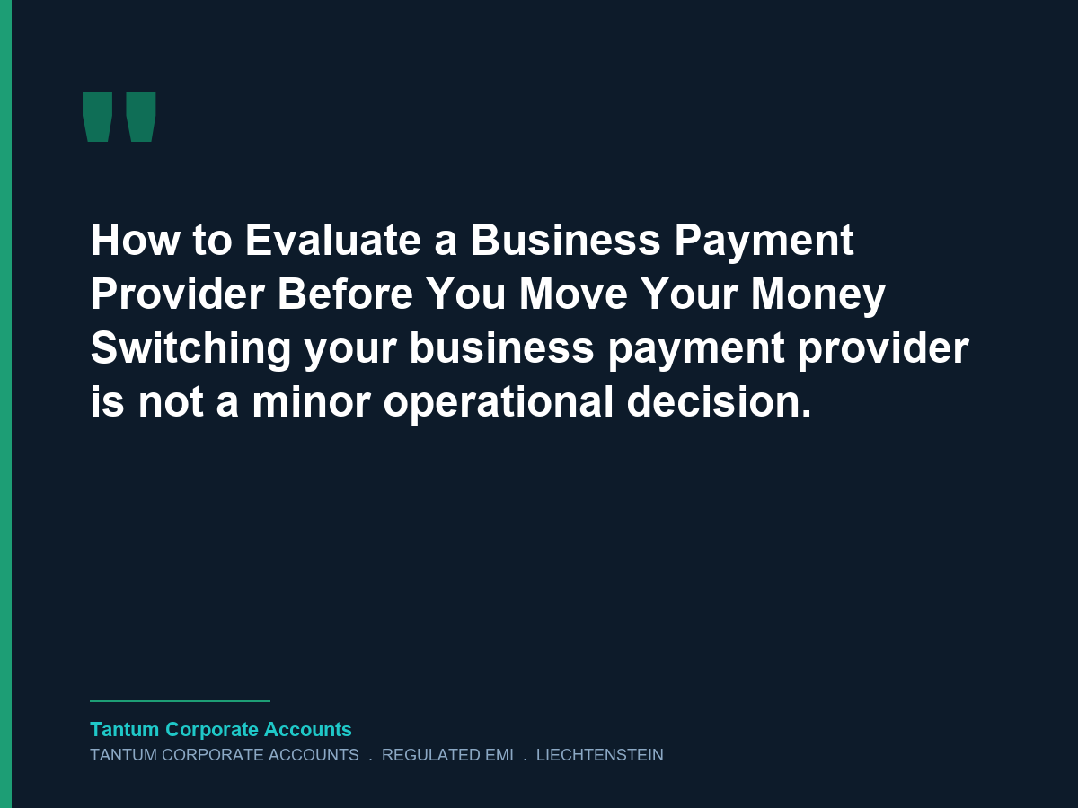How to properly evaluate business account providers