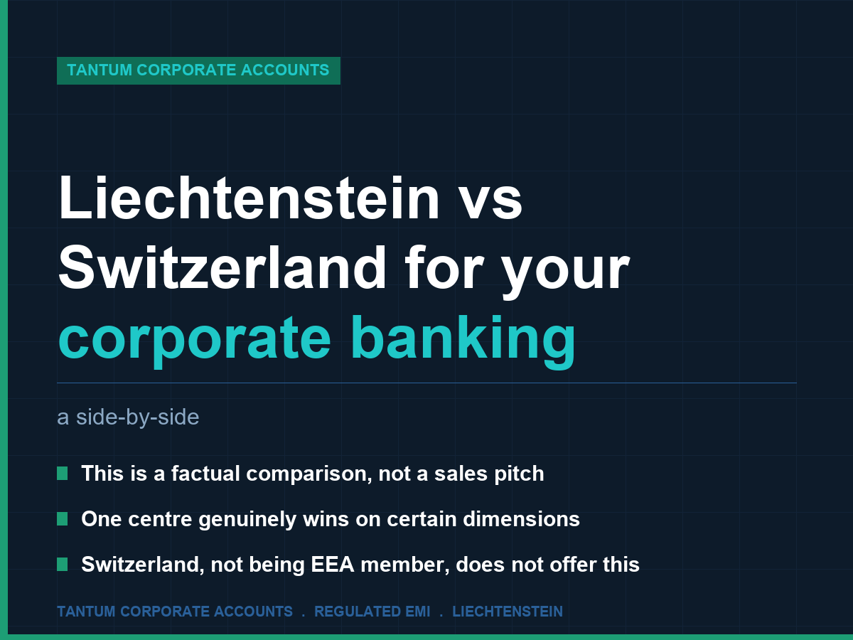 Liechtenstein vs. Switzerland for Corporate Accounts