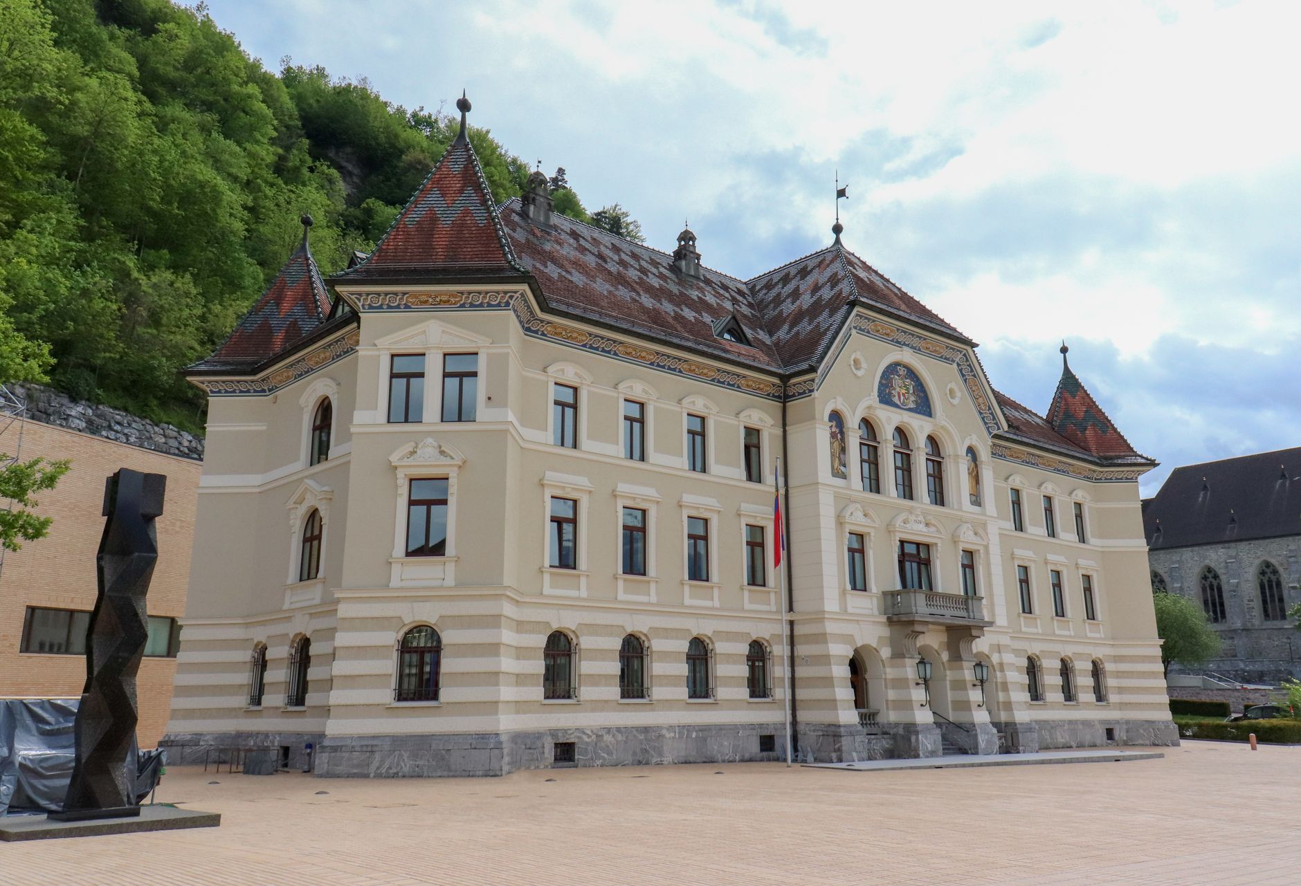 Liechtenstein government district with alpine backdrop showing regulated financial centre